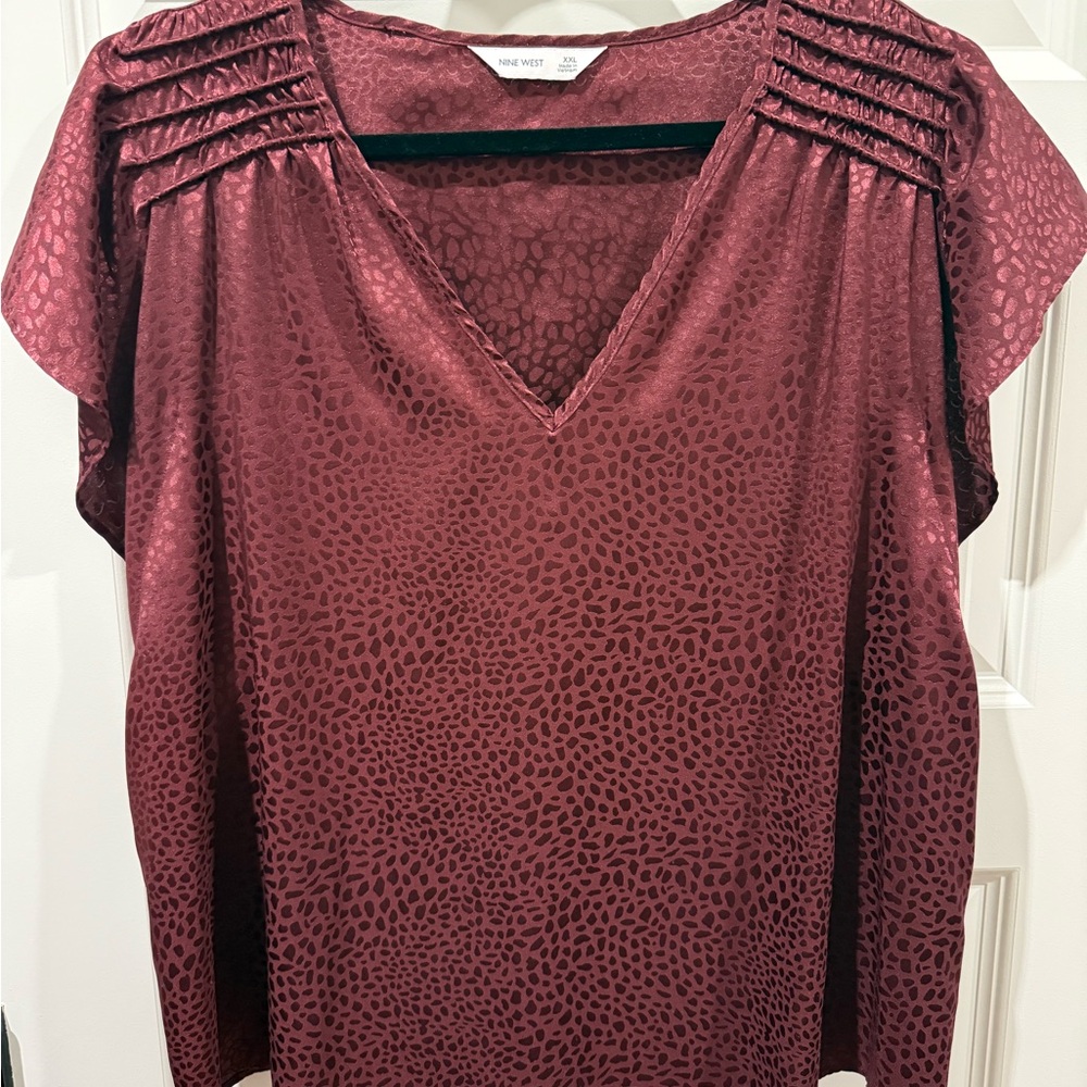 Nine West Women's Burgundy Blouse